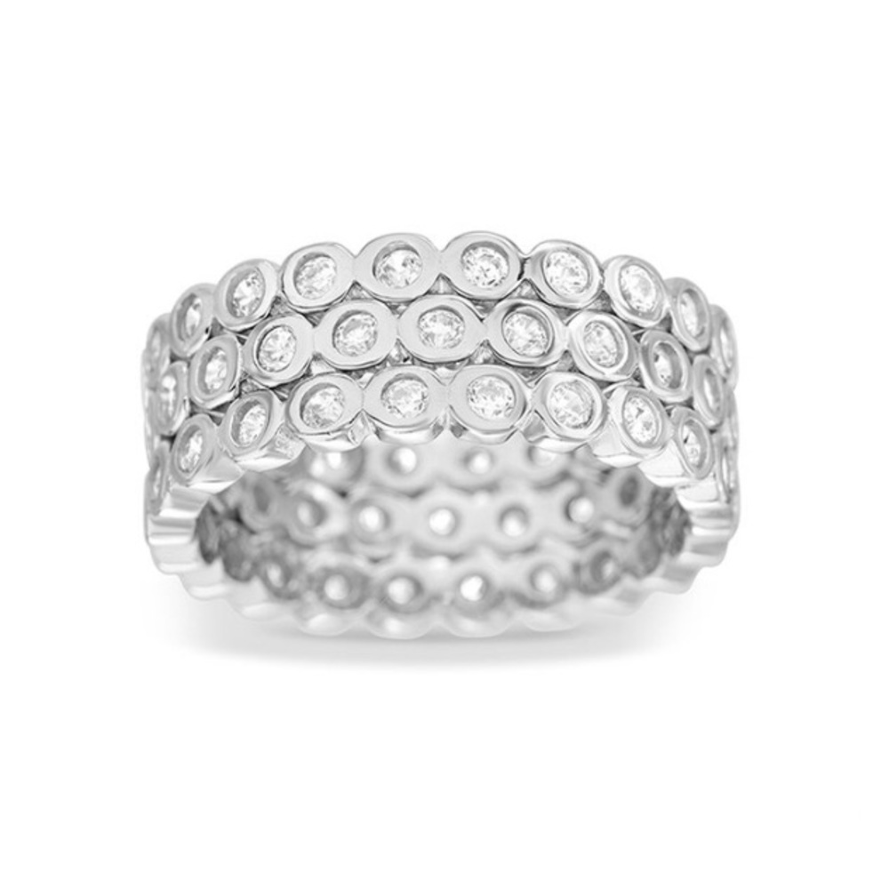 💝 Lesa Michele 3 stacking bezel set CZ rings 6